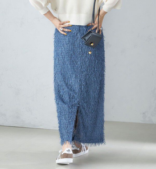 SHIPS for women「【WEB限定】〈手洗い可能〉フリンジ ラメ タイト スカート」|スカート|