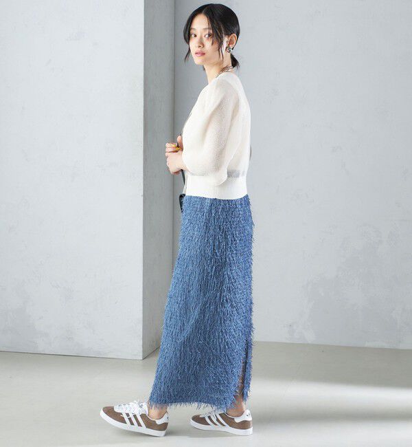 SHIPS for women「【WEB限定】〈手洗い可能〉フリンジ ラメ タイト スカート」|スカート|