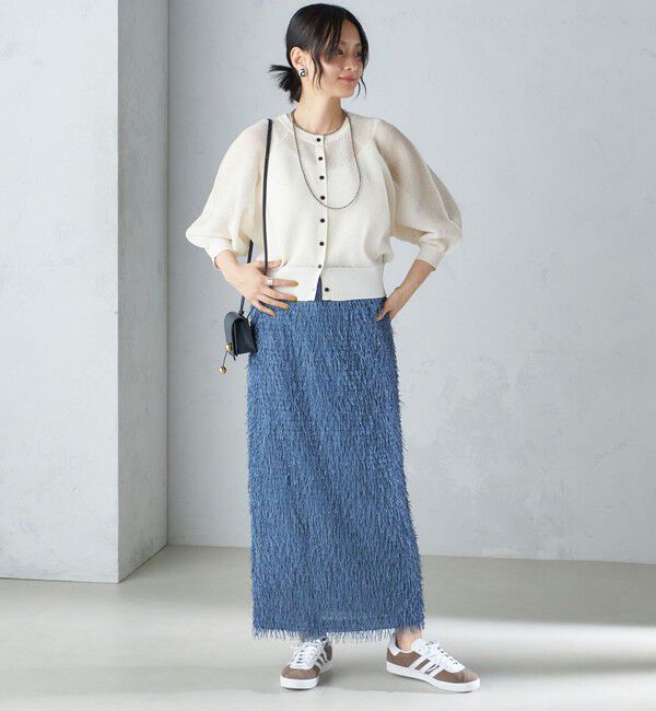 SHIPS for women「【WEB限定】〈手洗い可能〉フリンジ ラメ タイト スカート」|スカート|