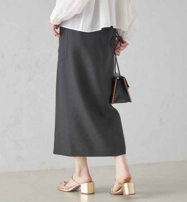 SHIPS for women「麻混 ストライプ 無地 ポケット タイト スカート ◇」|スカート|