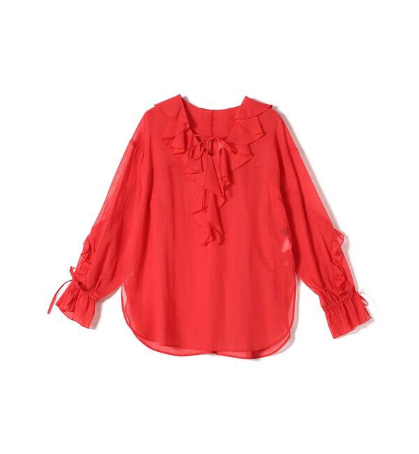 SHIPS for women「* 〈手洗い可能〉強撚 コットン シアー ボイル フリル ブラウス ◇」|シャツ・ブラウス|