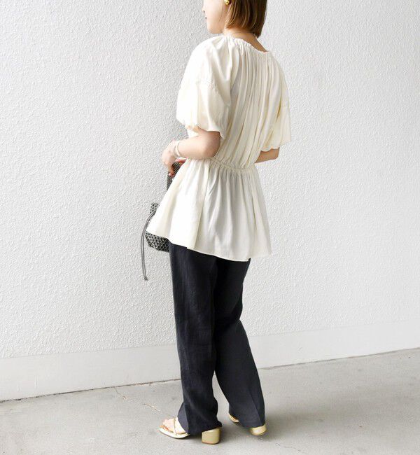 SHIPS for women「【WEB限定】〈洗濯機可能〉麻混 2WAY オフショルダー ブラウス」|シャツ・ブラウス|