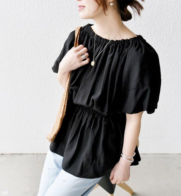 SHIPS for women「【WEB限定】〈洗濯機可能〉麻混 2WAY オフショルダー ブラウス」|シャツ・ブラウス|