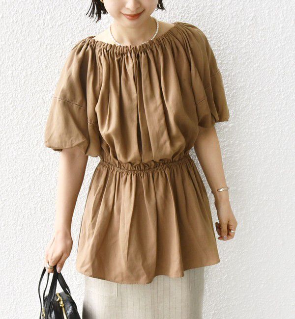 SHIPS for women「【WEB限定】〈洗濯機可能〉麻混 2WAY オフショルダー ブラウス」|シャツ・ブラウス|