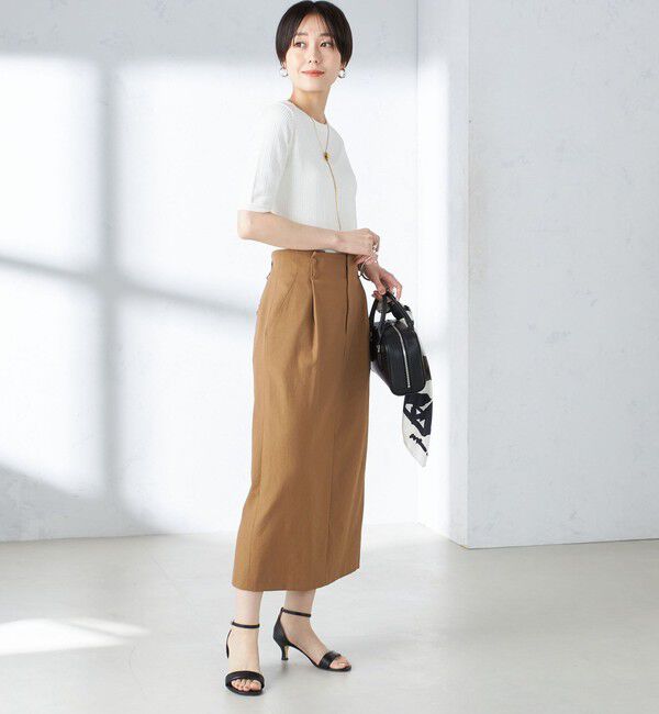 SHIPS for women「〈手洗い可能〉コットン ナイロン リブ ニット TEE」|ニット・セーター|