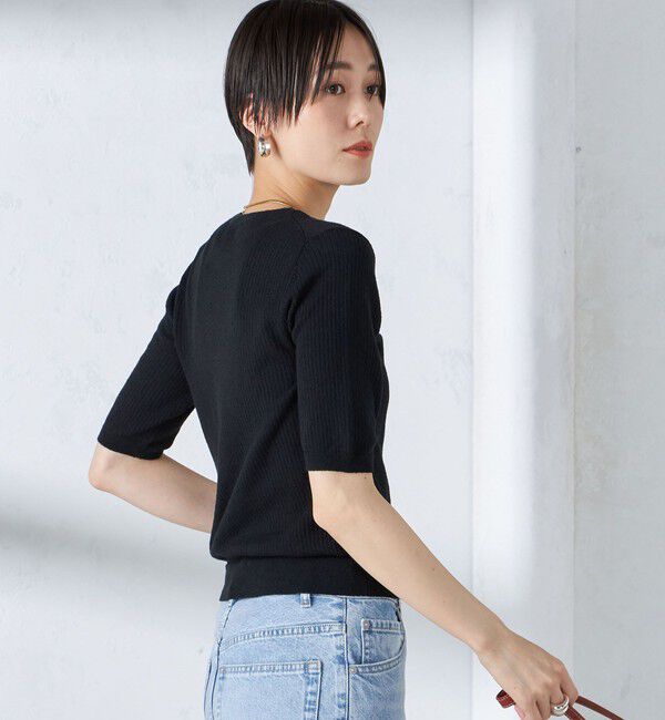 SHIPS for women「〈手洗い可能〉コットン ナイロン リブ ニット TEE」|ニット・セーター|