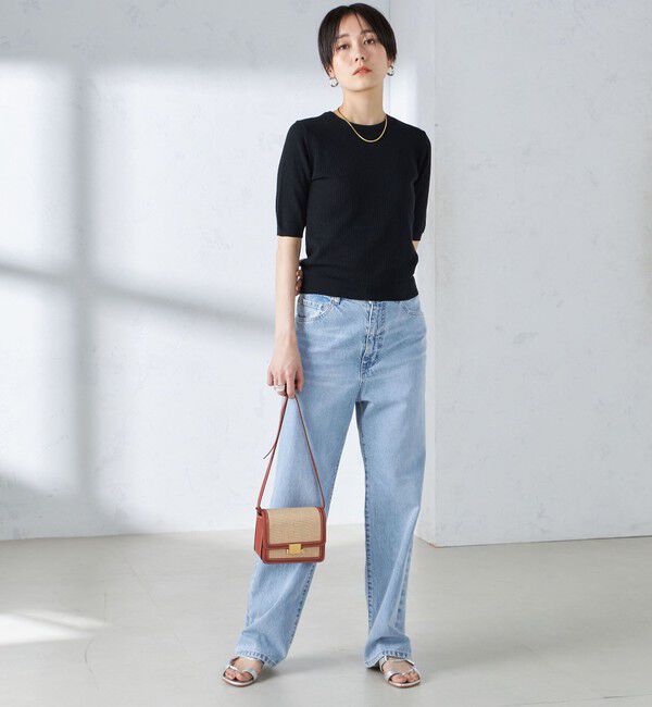 SHIPS for women「〈手洗い可能〉コットン ナイロン リブ ニット TEE」|ニット・セーター|