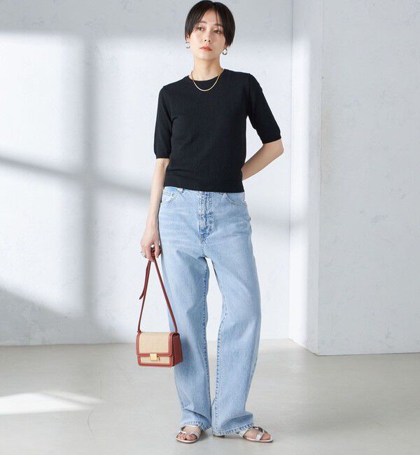 SHIPS for women「〈手洗い可能〉コットン ナイロン リブ ニット TEE」|ニット・セーター|