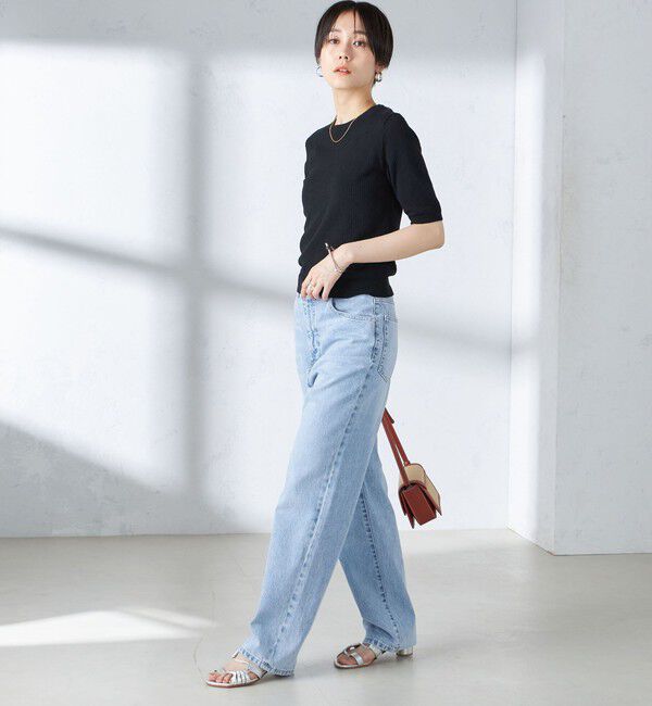 SHIPS for women「〈手洗い可能〉コットン ナイロン リブ ニット TEE」|ニット・セーター|