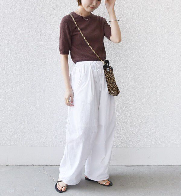 SHIPS for women「〈手洗い可能〉コットン ナイロン リブ ニット TEE」|ニット・セーター|