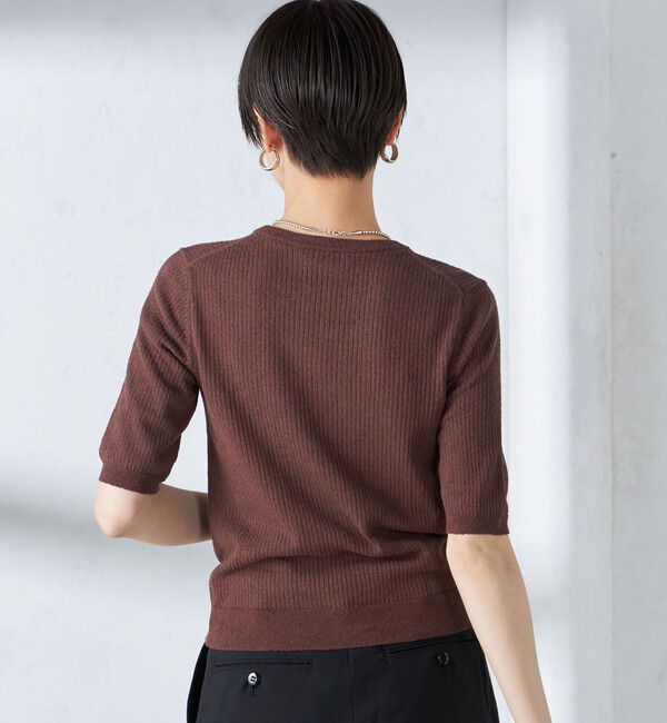 SHIPS for women「〈手洗い可能〉コットン ナイロン リブ ニット TEE」|ニット・セーター|