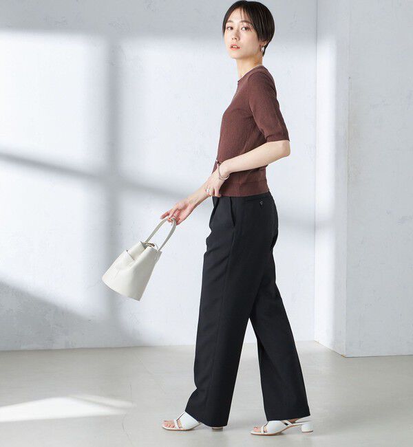 SHIPS for women「〈手洗い可能〉コットン ナイロン リブ ニット TEE」|ニット・セーター|