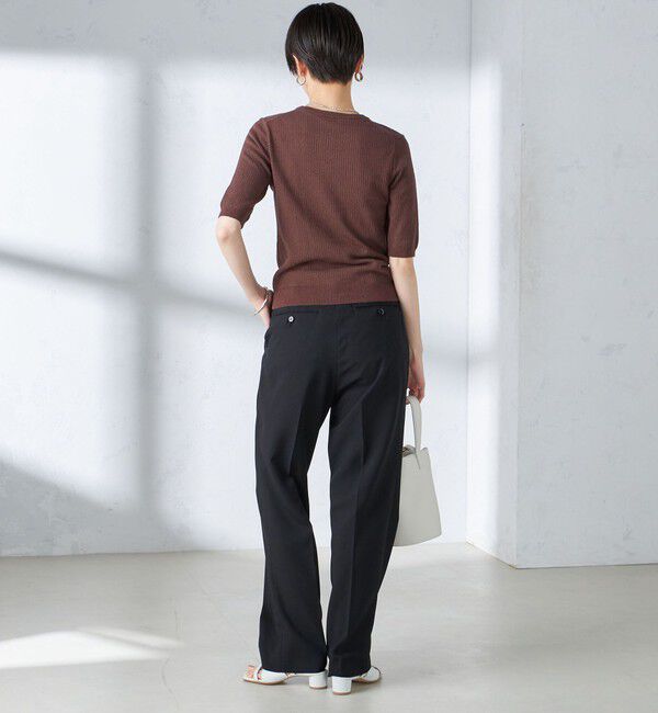 SHIPS for women「〈手洗い可能〉コットン ナイロン リブ ニット TEE」|ニット・セーター|