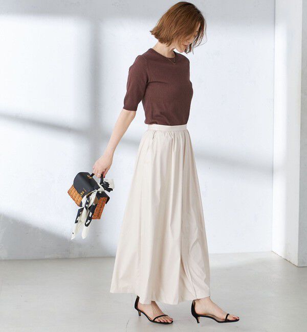 SHIPS for women「〈手洗い可能〉コットン ナイロン リブ ニット TEE」|ニット・セーター|