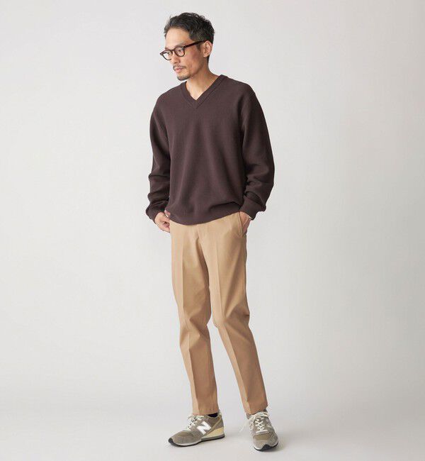 SHIPS「SHIPS:〈洗濯機可能〉SOLOTEX(R) コットン ピケ Vネック ニット」|ニット・セーター|