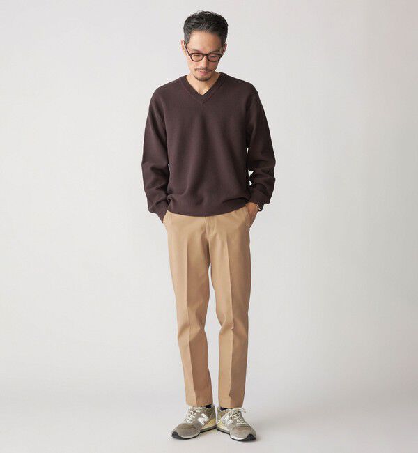 SHIPS「SHIPS:〈洗濯機可能〉SOLOTEX(R) コットン ピケ Vネック ニット」|ニット・セーター|