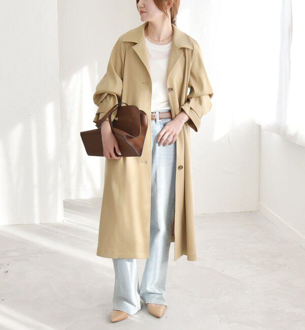 quaranciel「quaranciel: ダブル サテン バルマカーン コート」|その他|ベージュ
