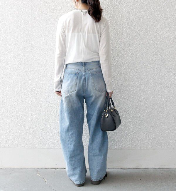 SHIPS any「SHIPS any:〈洗濯機可能〉シアー リブ ロング スリーブ クルーネック TEE」|Tシャツ・カットソー|