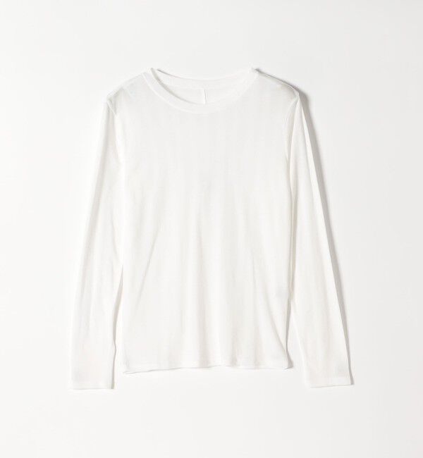 SHIPS any「SHIPS any:〈洗濯機可能〉シアー リブ ロング スリーブ クルーネック TEE」|Tシャツ・カットソー|