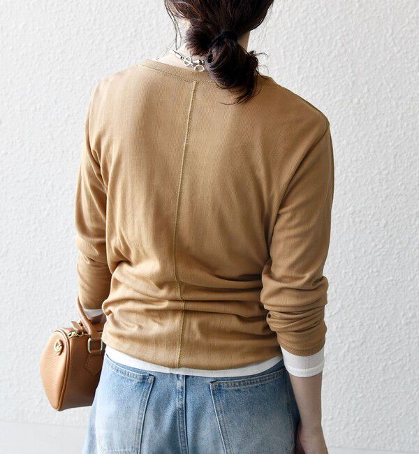 SHIPS any「SHIPS any:〈洗濯機可能〉シアー リブ ロング スリーブ クルーネック TEE」|Tシャツ・カットソー|