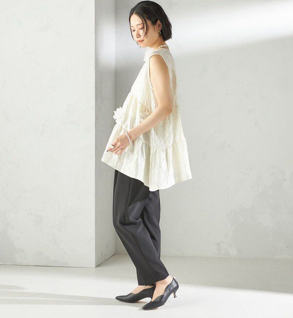 SHIPS for women「TORRAZZO DONNA:〈手洗い可能〉フラワー ティアード ブラウス」|シャツ・ブラウス|