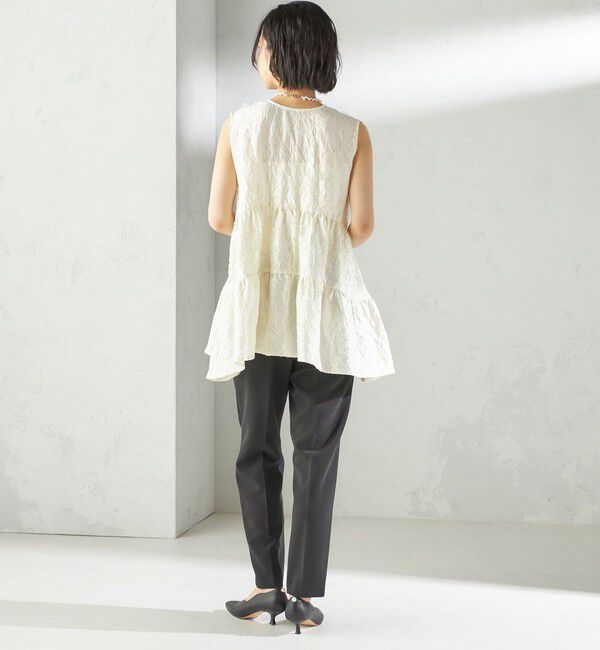 SHIPS for women「TORRAZZO DONNA:〈手洗い可能〉フラワー ティアード ブラウス」|シャツ・ブラウス|