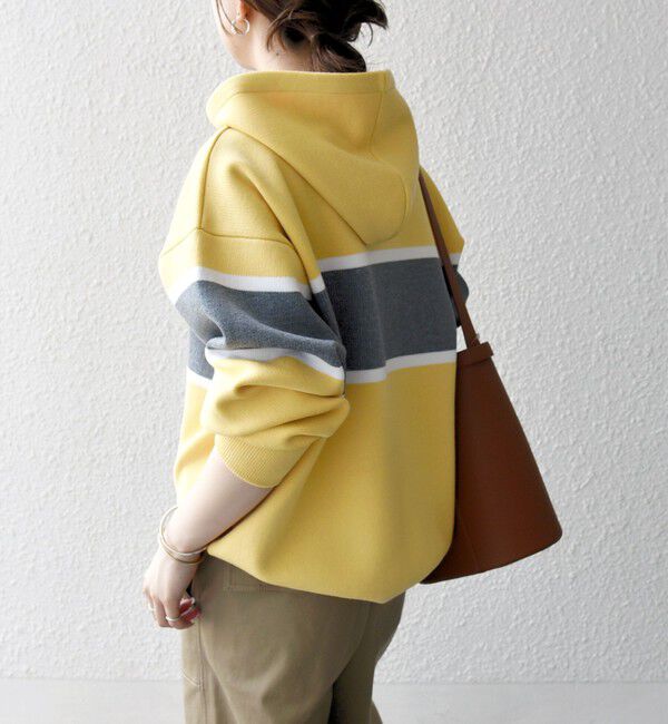 SHIPS any「SHIPS any:〈手洗い可能〉パネル ボーダー フーディー ニット プルオーバー」|パーカー|