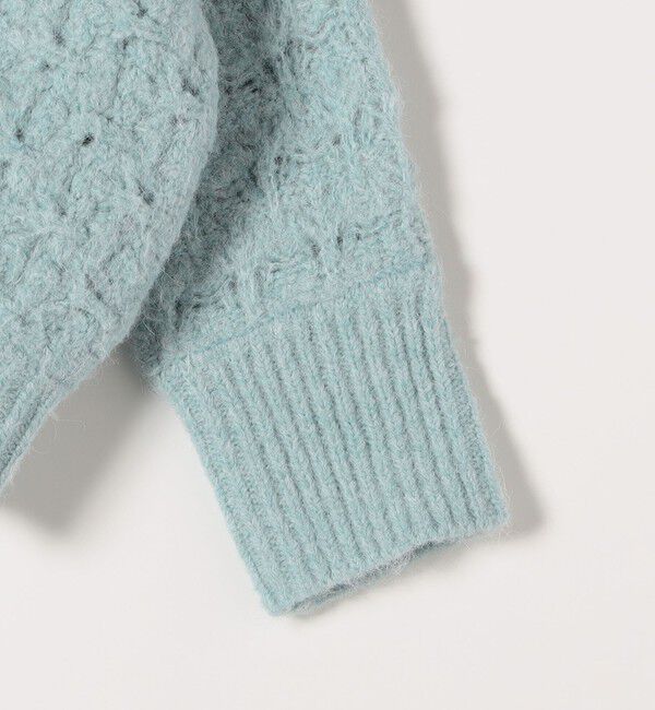 quaranciel「quaranciel: 透かし編み Vネック コンパクト ドルマンニットカーディガン」|カーディガン|