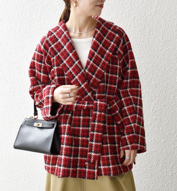 SHIPS any「SHIPS any: ブロック ツイード コクーン コート」|その他|