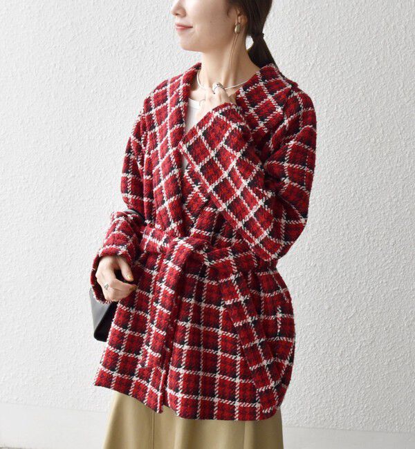 SHIPS any「SHIPS any: ブロック ツイード コクーン コート」|その他|