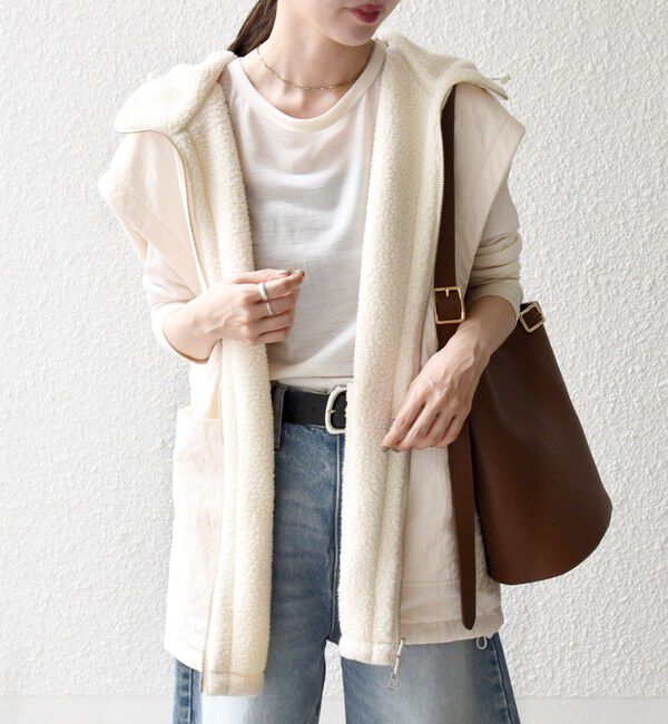 SHIPS any「SHIPS any: ナイロン &times; ボア リバーシブル フーディー ベスト」|ベスト・ジレ|