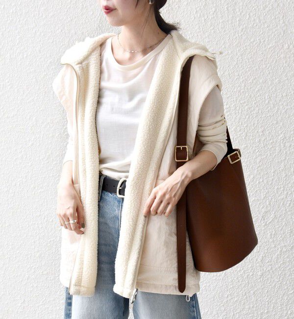 SHIPS any「SHIPS any: ナイロン &times; ボア リバーシブル フーディー ベスト」|ベスト・ジレ|