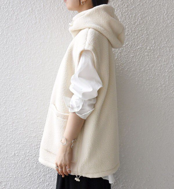 SHIPS any「SHIPS any: ナイロン &times; ボア リバーシブル フーディー ベスト」|ベスト・ジレ|