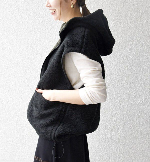 SHIPS any「SHIPS any: ナイロン &times; ボア リバーシブル フーディー ベスト」|ベスト・ジレ|