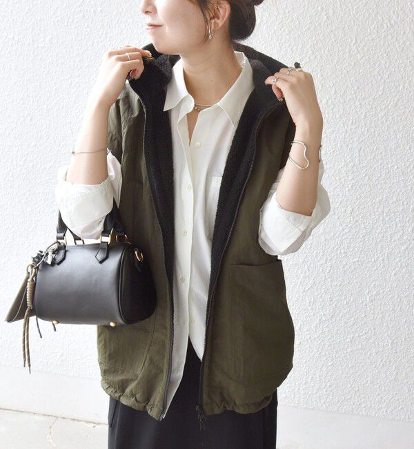 SHIPS any「SHIPS any: ナイロン &times; ボア リバーシブル フーディー ベスト」|ベスト・ジレ|