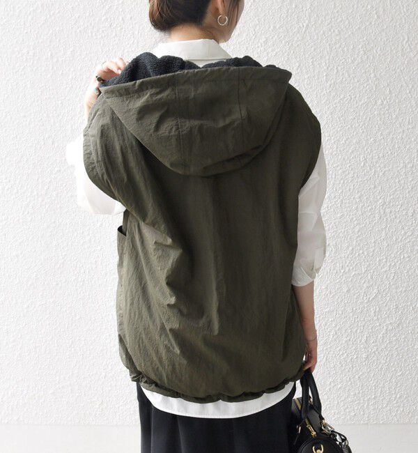 SHIPS any「SHIPS any: ナイロン &times; ボア リバーシブル フーディー ベスト」|ベスト・ジレ|