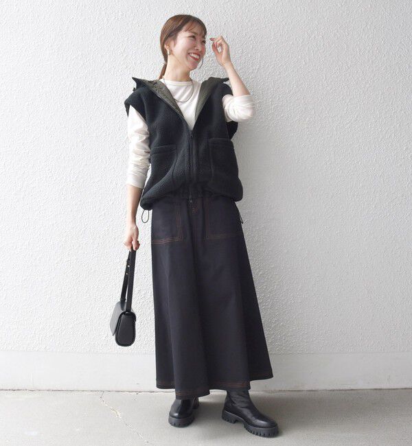 SHIPS any「SHIPS any: ナイロン &times; ボア リバーシブル フーディー ベスト」|ベスト・ジレ|