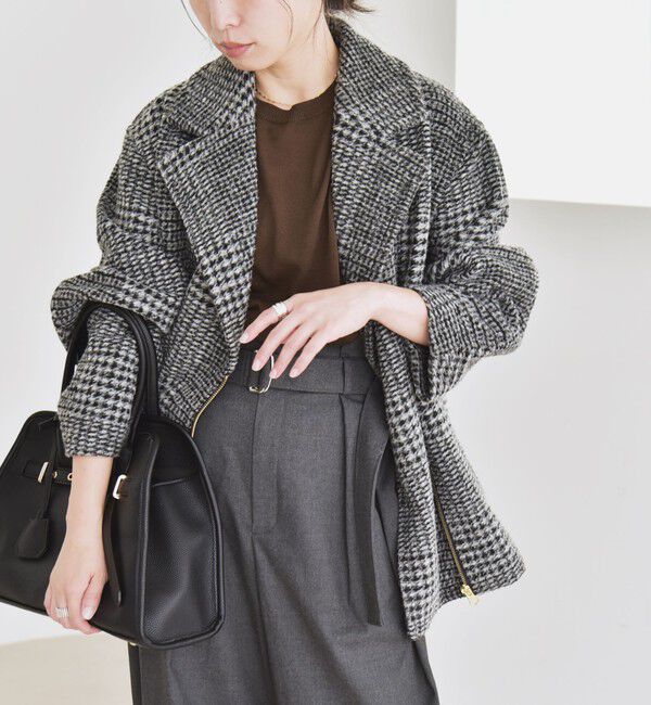 quaranciel「quaranciel: ボンディング チェック ライダース コート」|その他|