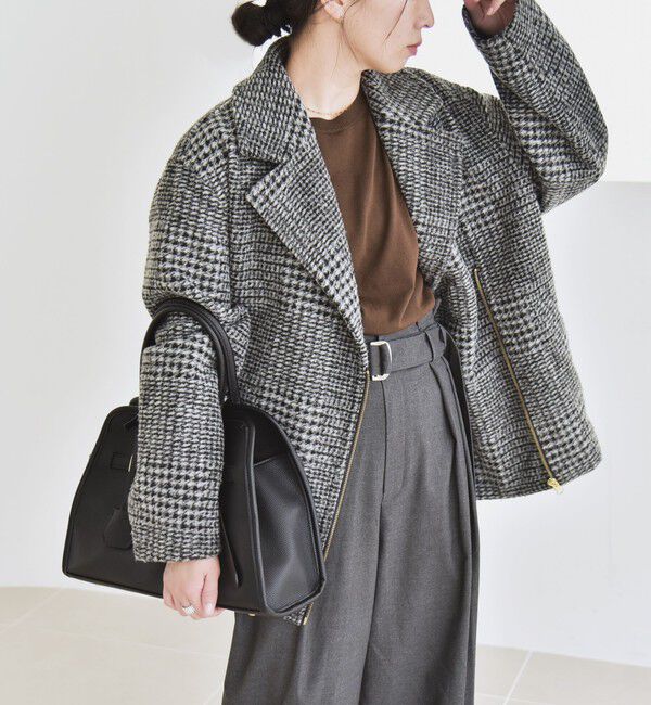 quaranciel「quaranciel: ボンディング チェック ライダース コート」|その他|