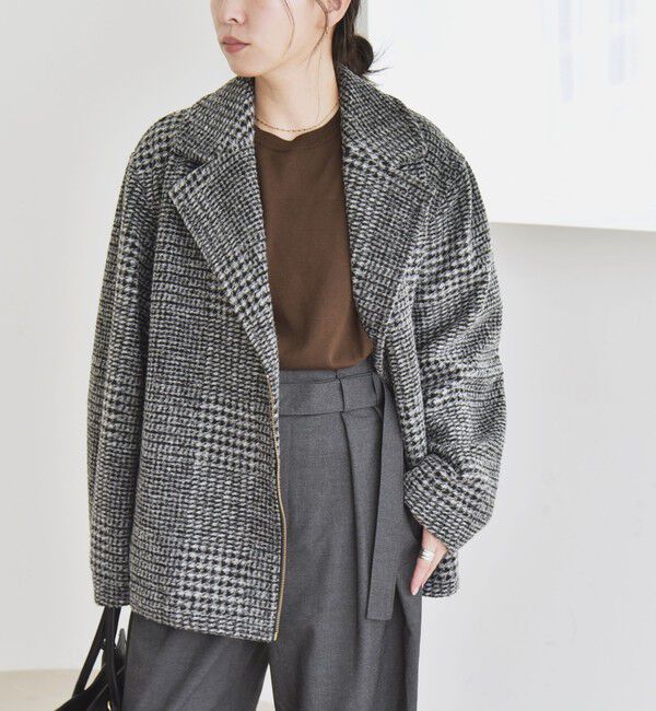 quaranciel「quaranciel: ボンディング チェック ライダース コート」|その他|