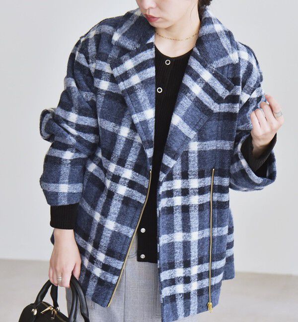 quaranciel「quaranciel: ボンディング チェック ライダース コート」|その他|