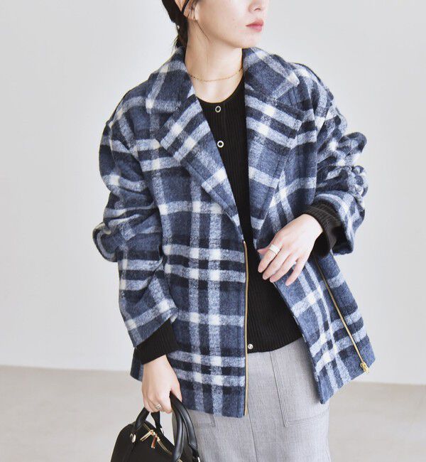 quaranciel「quaranciel: ボンディング チェック ライダース コート」|その他|