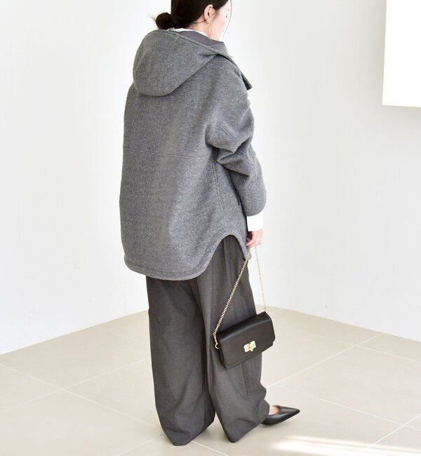 quaranciel「quaranciel: スタンドカラー フーデット ミディ コート」|その他|