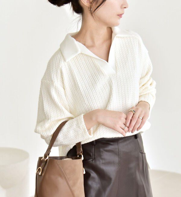 quaranciel「quaranciel:〈手洗い可能〉ケーブル ジャージー ラガー プルオーバー」|Tシャツ・カットソー|