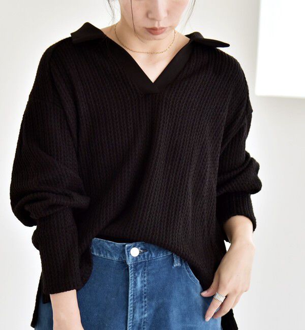 quaranciel「quaranciel:〈手洗い可能〉ケーブル ジャージー ラガー プルオーバー」|Tシャツ・カットソー|