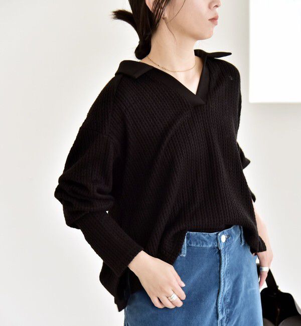 quaranciel「quaranciel:〈手洗い可能〉ケーブル ジャージー ラガー プルオーバー」|Tシャツ・カットソー|