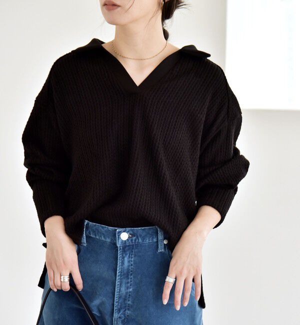 quaranciel「quaranciel:〈手洗い可能〉ケーブル ジャージー ラガー プルオーバー」|Tシャツ・カットソー|