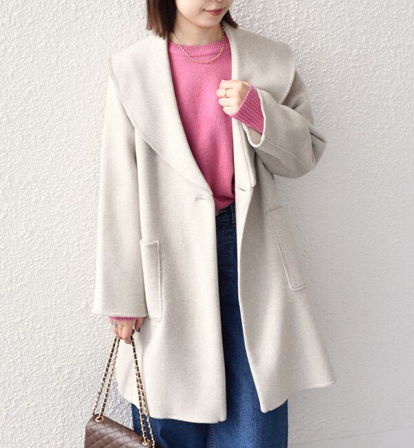 SHIPS Colors 「SHIPS Colors:リバー ワイドカラー コート」|その他|ナチュラル