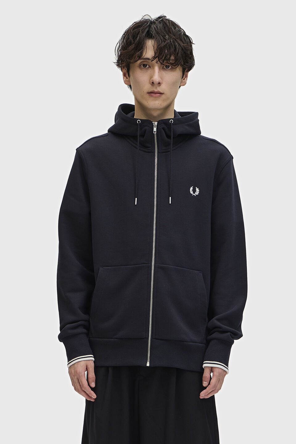 FRED PERRY 「Hooded Zip Through Sweatshirt」|スウェット・ジャージ|NAVY