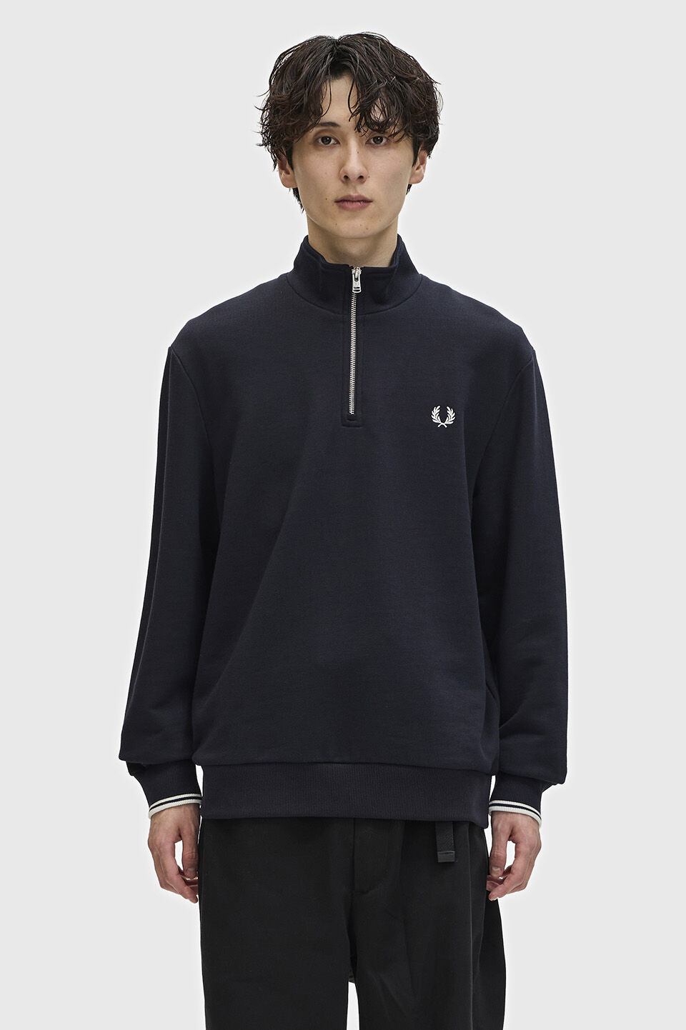 FRED PERRY 「Half Zip Sweatshirt」|スウェット・ジャージ|NAVY